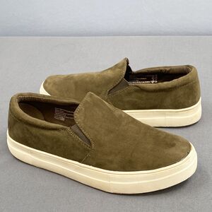 Brash Slip On Boat Shoes Womens Sz 9.5 Olive Green Faux Suede Low Sneaker Sporty